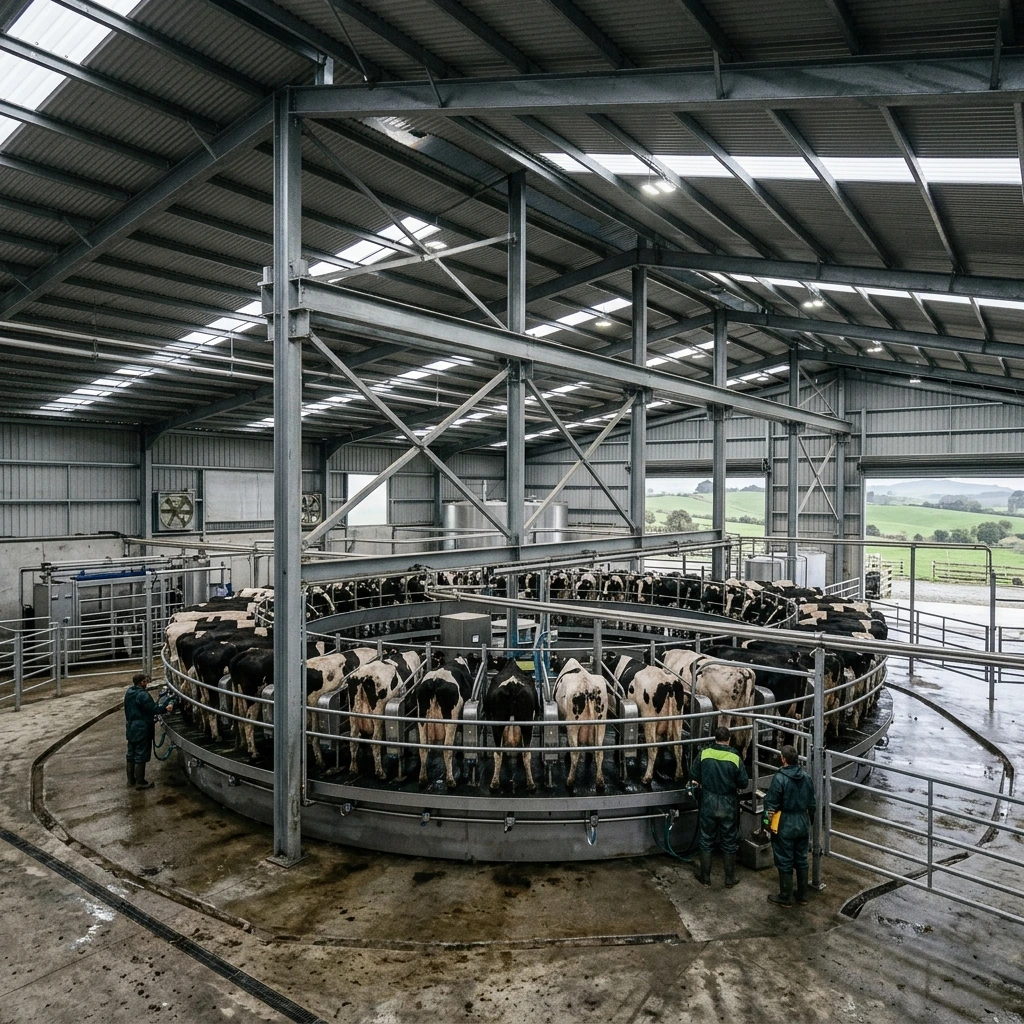 Modern commercial dairy sheds facility